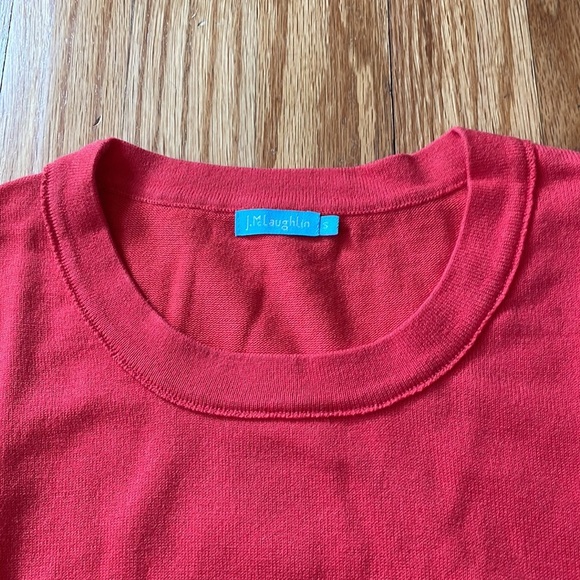 J. McLaughlin Cotton  blend Long Sleeve Red Sweater Crew Neck S - Picture 3 of 5